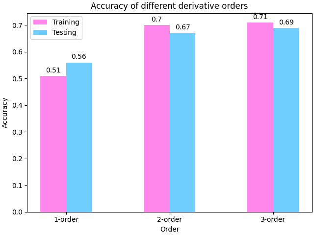 Accuracy of different derivative orders